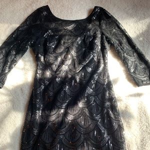 Black sequin mini dress